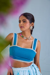 Mia Blue Cotton Blouse
